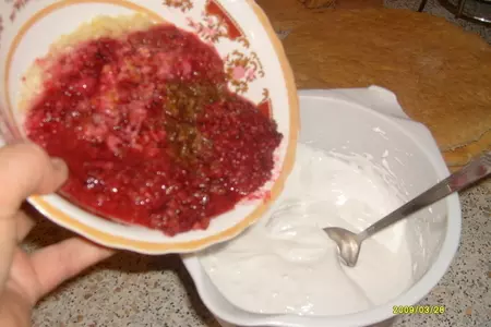 Торт сливочный "клюквенный": шаг 5