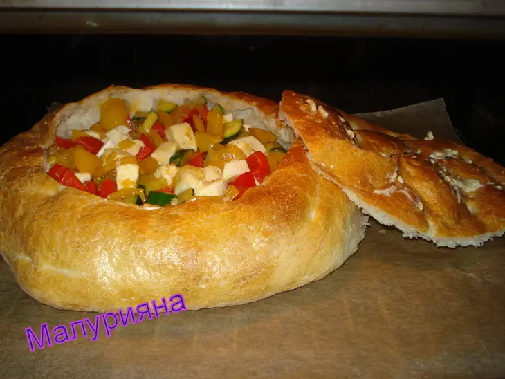 Пицца " фаршированная лепёшка"/gefüllte fladenbrot-pizza: шаг 7
