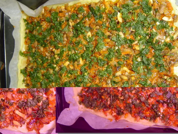 Постный картофельный рулет с грибами и овощами: шаг 5