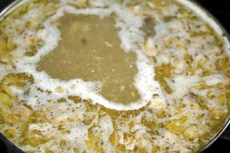 Куриный суп-лапша с потрохами, грудкой и грибами: шаг 6