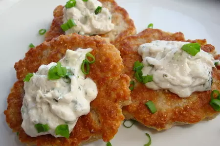 Оладьи из гречки с рыбным кремом: шаг 4