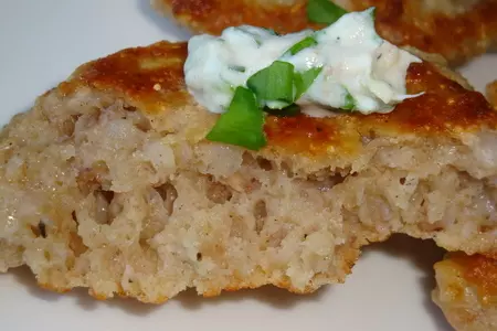 Оладьи из гречки с рыбным кремом: шаг 5