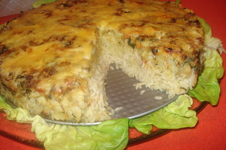 Рисовый пирог с морским языком под сырной корочкой: шаг 4