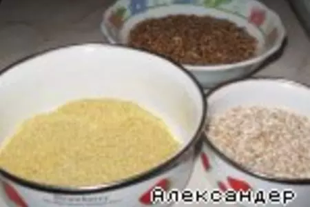 Каша "ассорти" с тыквой и грибами": шаг 1