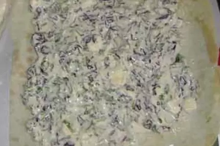 Лаваш со сливочным сыром, зеленью и омлетом: шаг 3