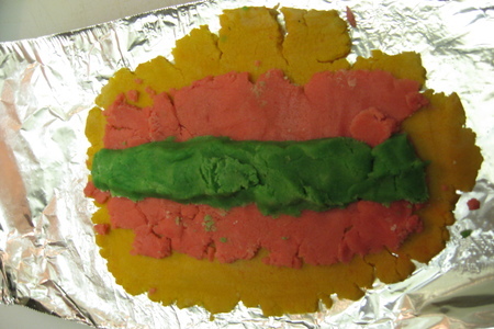 Разноцветные печеньица: шаг 1