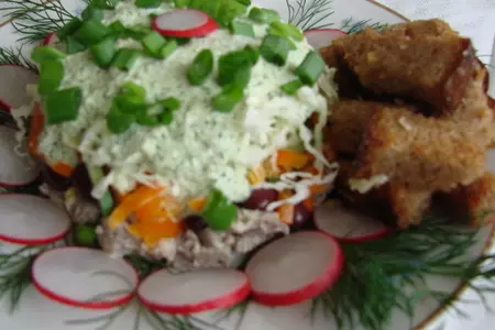 Салат ,, мясной с фасолью,,: шаг 6