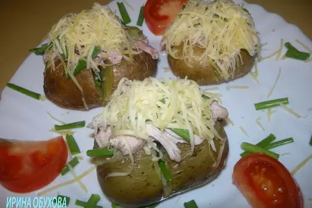 Печёный картофель с острой куриной начинкой.: шаг 3