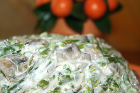 Салат с грибами и зеленой стручковой фасолью: шаг 4