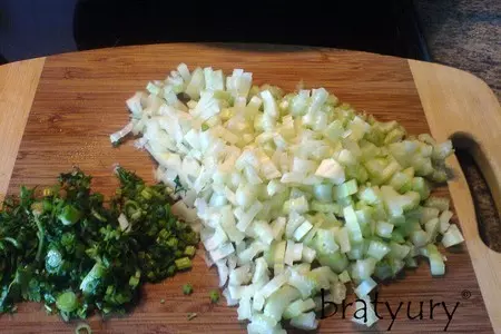 Замес овощной из очищенных баклажанов с новым вкусом: шаг 5