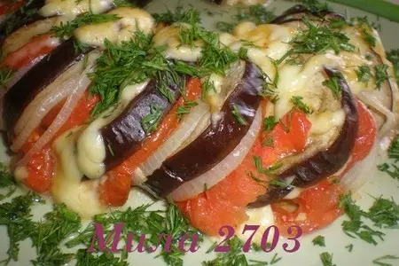 Баклажан запеченный с овощами и сыром: шаг 8