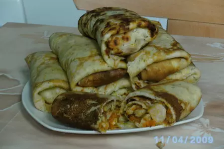 Фаршированные блины из кабачков с мясной начинкой: шаг 4