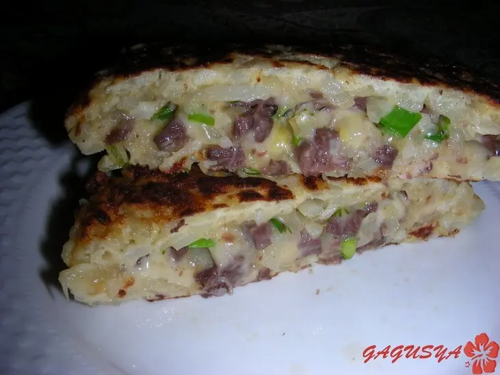 Картофельные рёсти по-швейцарски с начинкой: шаг 4