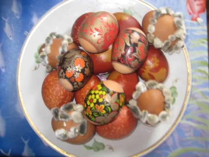 Пасха сырая,кулич домашний,крашенки по-старинке.: шаг 5