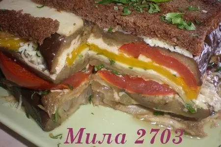 «пианино» салат из печеных овощей с сыром и гренками: шаг 7