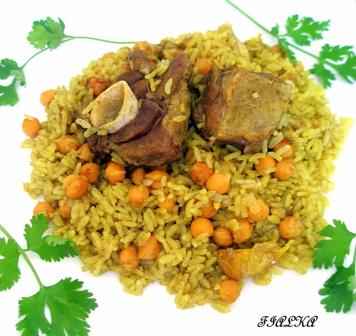 Гедре(рис с нутом и мясом): шаг 1