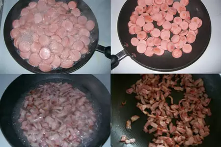Необычные драники - котлеты с сыром, сосисками и беконом: шаг 1