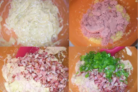 Необычные драники - котлеты с сыром, сосисками и беконом: шаг 3
