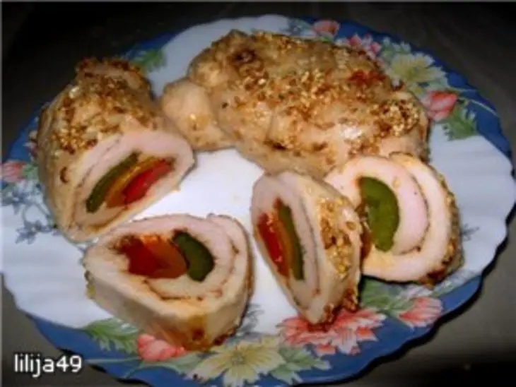 Рулетики из куриной грудки "светофор": шаг 5