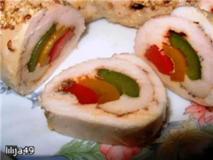 Рулетики из куриной грудки "светофор": шаг 6