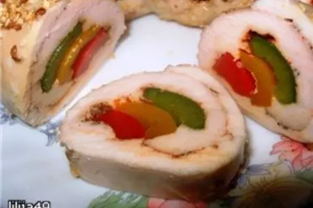 Рулетики из куриной грудки "светофор": шаг 6