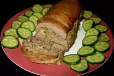 Рулет из свинины с грушами и сыром: шаг 6