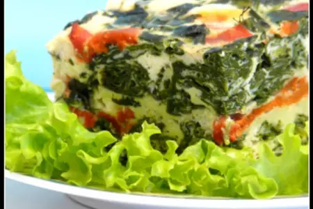 Фриттата с перцем, шпинатом и сыром, или наивкуснейший омлет. вкусный завтрак - 4.: шаг 9
