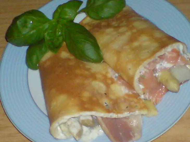 Блинчики спаржевые с начинкой из спаржи и копчёной рыбы: шаг 8
