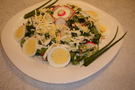 Весенний салат из редиса  со шпинатом: шаг 3