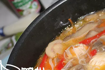 Китайский грибной суп с рисовой лапшой: шаг 2