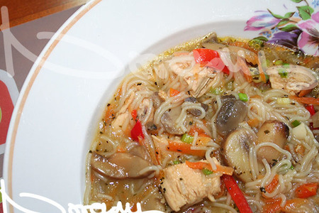 Китайский грибной суп с рисовой лапшой: шаг 3