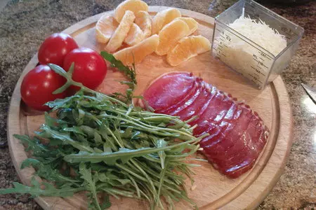 Салат с рукколой и апельсином: шаг 1