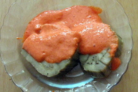 Печеные баклажаны с соусом из красных перцев: шаг 3