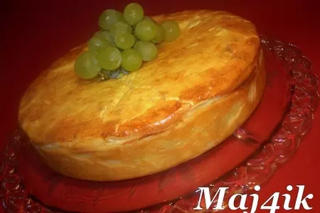 Очень быстрый сырный киш с орехами и виноградом: шаг 6