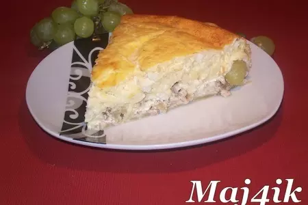 Очень быстрый сырный киш с орехами и виноградом: шаг 8