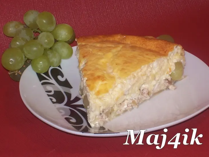 Очень быстрый сырный киш с орехами и виноградом: шаг 9