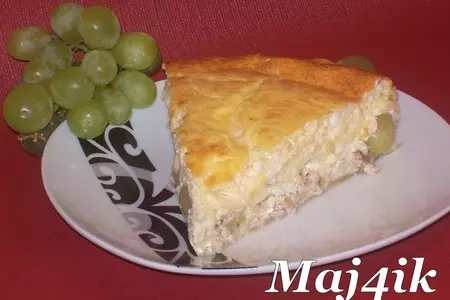 Очень быстрый сырный киш с орехами и виноградом: шаг 9