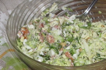 Салат из капусты с копченым лососем: шаг 5