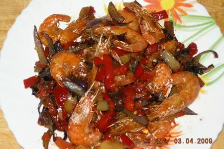 Мой любимый салат с королевскими креветками и овощами.: шаг 2