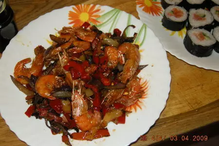 Мой любимый салат с королевскими креветками и овощами.: шаг 3