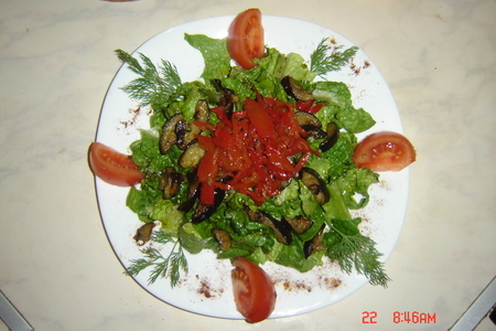 Салат из жаренных баклажан с маринованным перчиком.: шаг 1