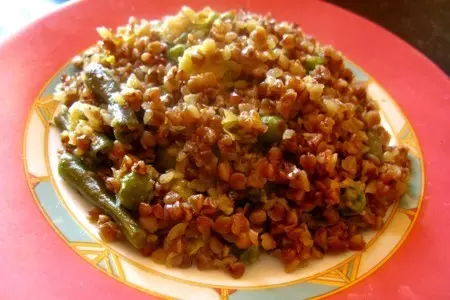 Гречка с зелеными овощами: шаг 1