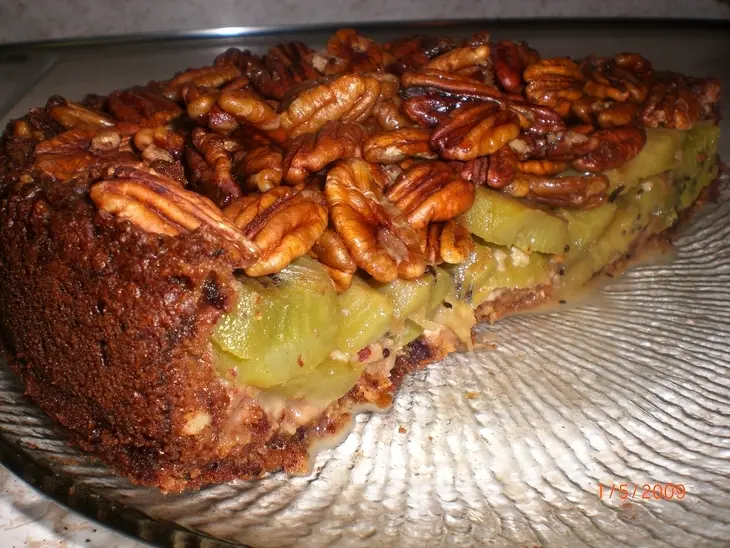Овсяный пирог с киви и орехами: шаг 5