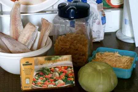 Запеканка из рыбы с овощами и макаронными изделиями: шаг 1