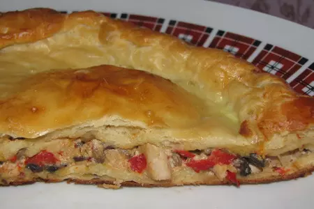 Куриное рагу с грибами в слоёном тесте: шаг 6