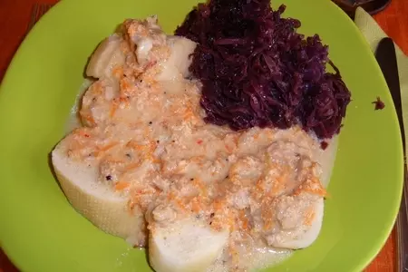 Vadas hús-мясо по охотничьи со сметаной с кнедли и  с тушеной капустой: шаг 1