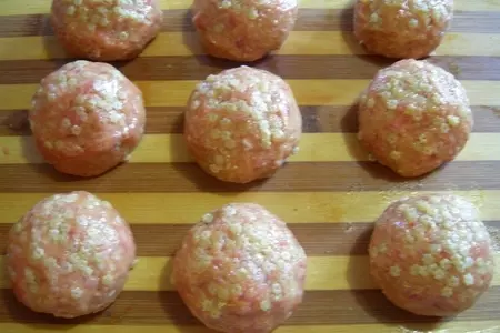 Мясо-овощные тефтели в "звездной" панировке: шаг 5