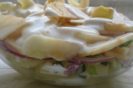 Салат-закуска из молодого картофеля и копченой горбуши: шаг 4