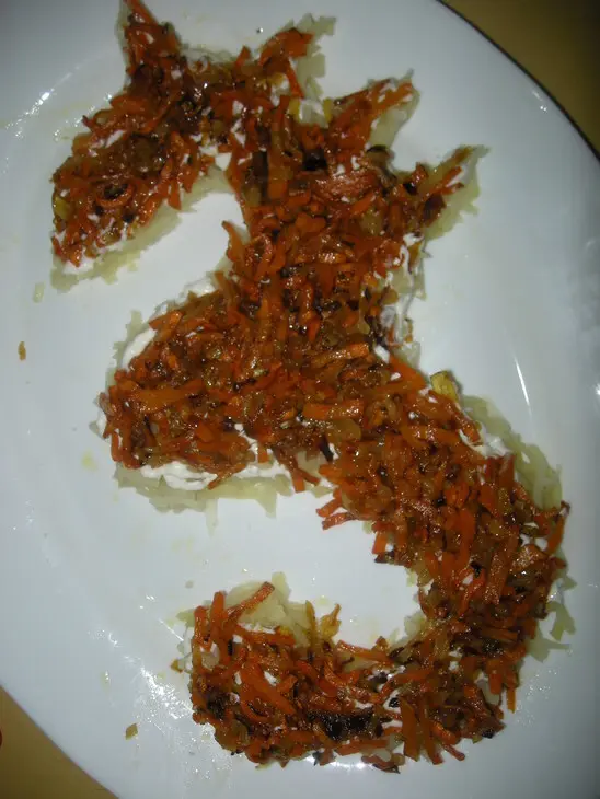 Салат "морской конек": шаг 2
