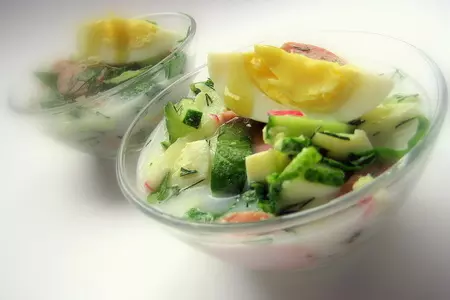 Окрошка на айране с сосисками.: шаг 3